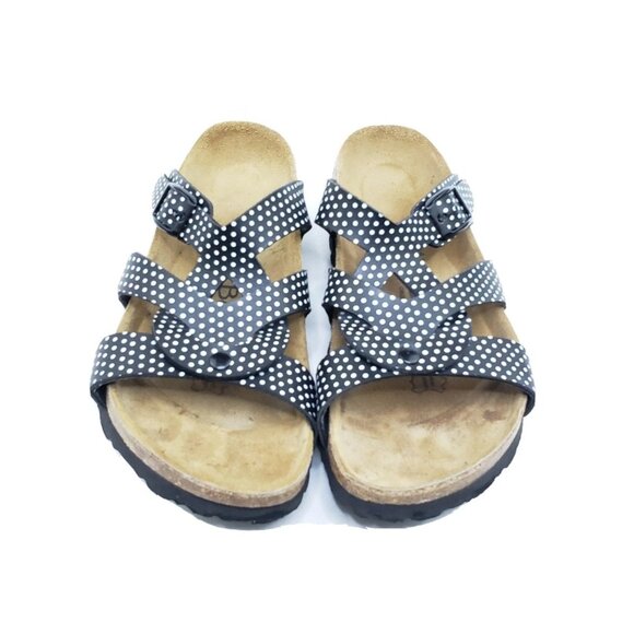 Betula by Birkenstock Sandals Womens Black White Polka Dot Size 37 US 6 - Picture 3 of 9